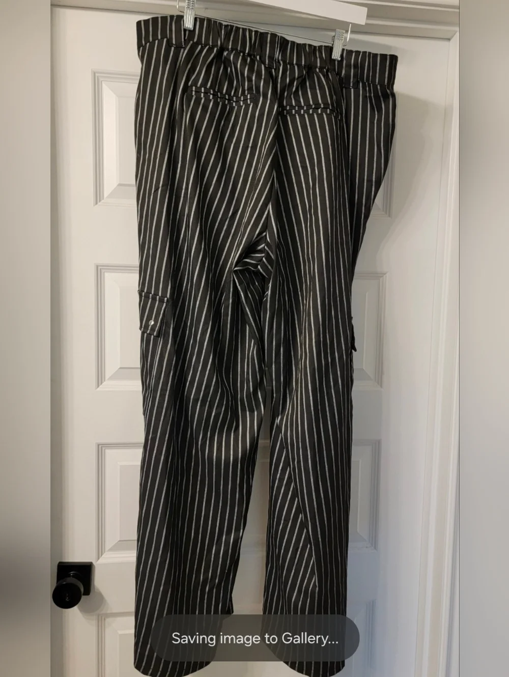 NWOT Hot Topic Black White Pinstripe Wide Leg Pants WITHOUT CHAINS Size 2X - Picture 4 of 5